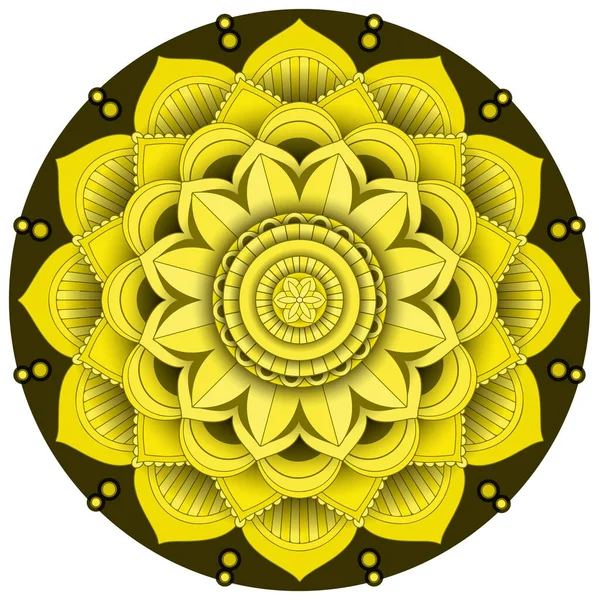 Mandala Motif Dessin Sur Fond Blanc Illustration — Image vectorielle