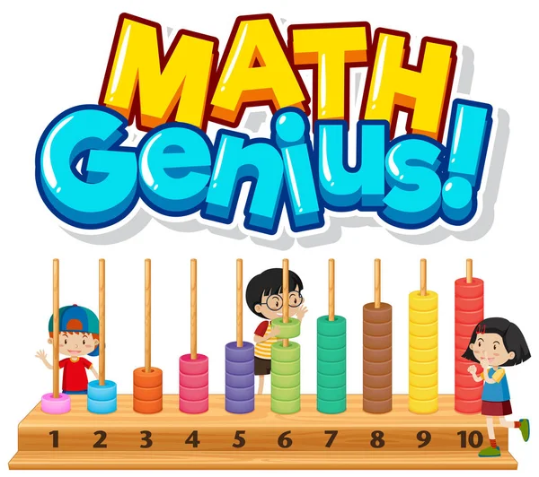 Font Design Math Genius Kids Numbers Illustration — Stock Vector