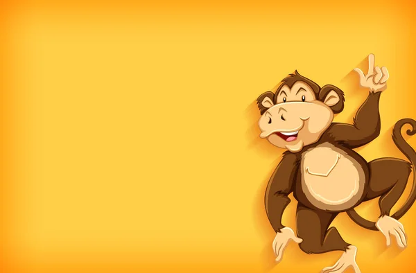 Szablon Tła Prostego Koloru Cute Małpa Ilustracja — Wektor stockowy