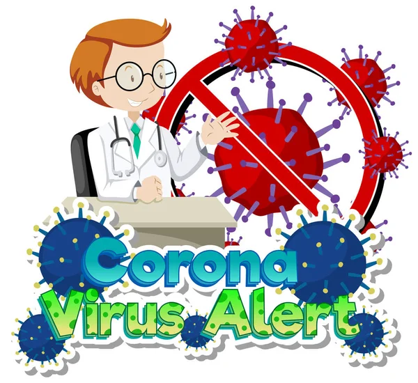 Affiche Ontwerp Voor Coronavirus Thema Met Arts Virus Cel Illustratie — Stockvector