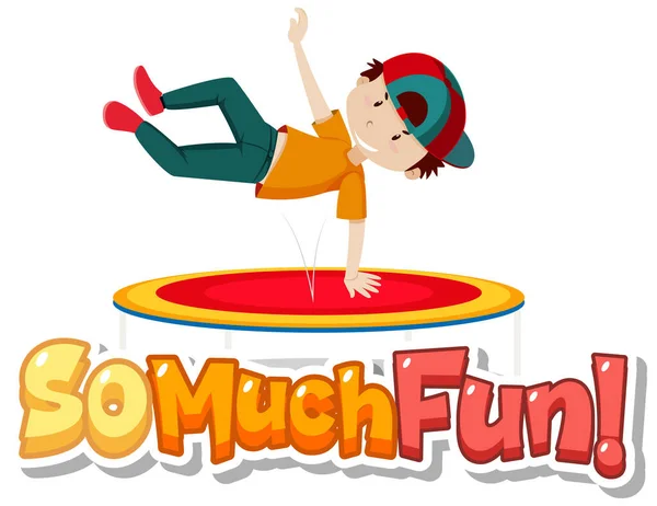 Font Design Phrase Much Fun Kids Playing Illustration — Stock Vector