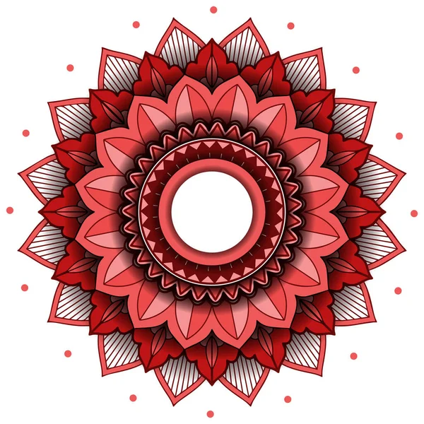 Desain Pola Mandala Pada Ilustrasi Latar Belakang Putih - Stok Vektor