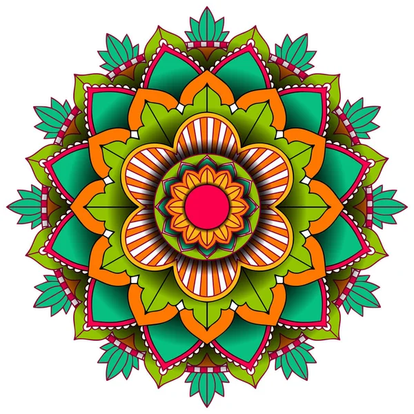 Mandala Mönster Design Vit Bakgrund Illustration — Stock vektor