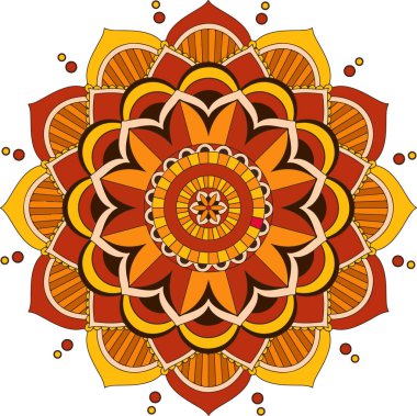 Mandala desenli arkaplan şablonu çizimi