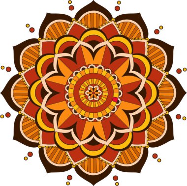 Mandala desenli arkaplan şablonu çizimi