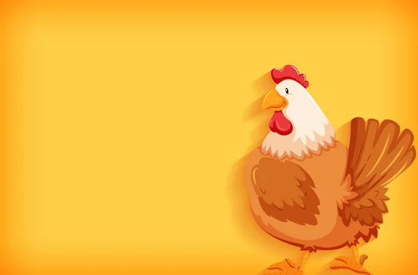 Plantilla Fondo Con Ilustración Pollo Color Liso Grasa — Vector de stock