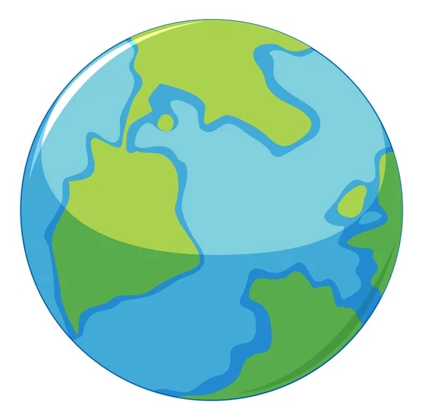 Grande Mondo Con Verde Terra Acqua Blu Illustrazione — Vettoriale Stock
