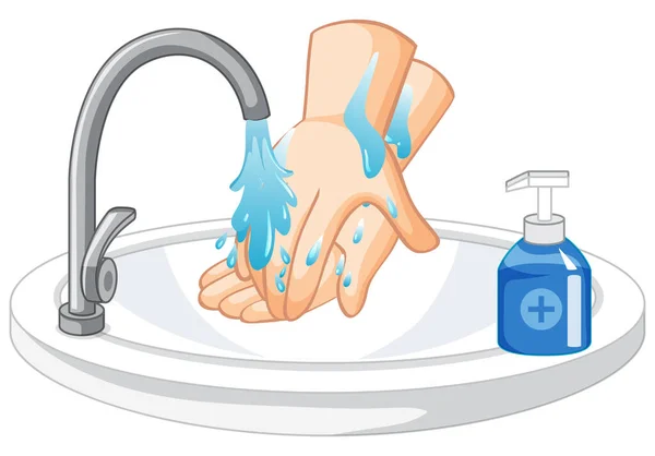 白底图解上的洗手 — 图库矢量图片