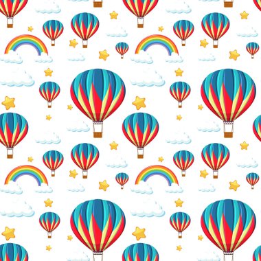 Gökkuşağı ve yıldız desenli kusursuz renkli balon