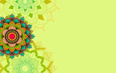 Mandala desenli arkaplan şablonu çizimi