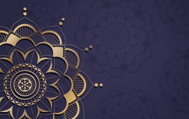 Mandala desenli arkaplan şablonu çizimi