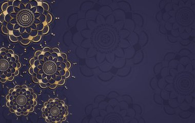 Mandala desenli arkaplan şablonu çizimi