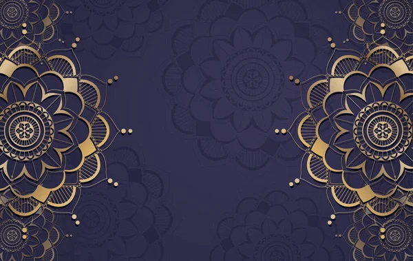 Mandala Desenli Arkaplan Şablonu Çizimi — Stok Vektör