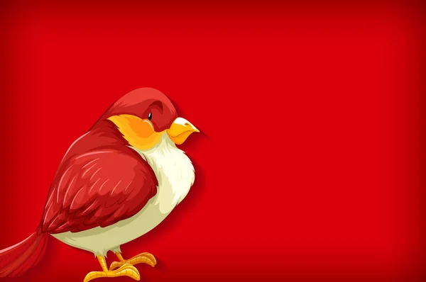 Modelo Fundo Com Cor Lisa Ilustração Pássaro Vermelho — Vetor de Stock