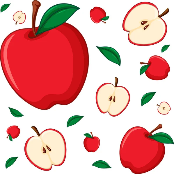 红苹果图解无缝线背景设计 — 图库矢量图片
