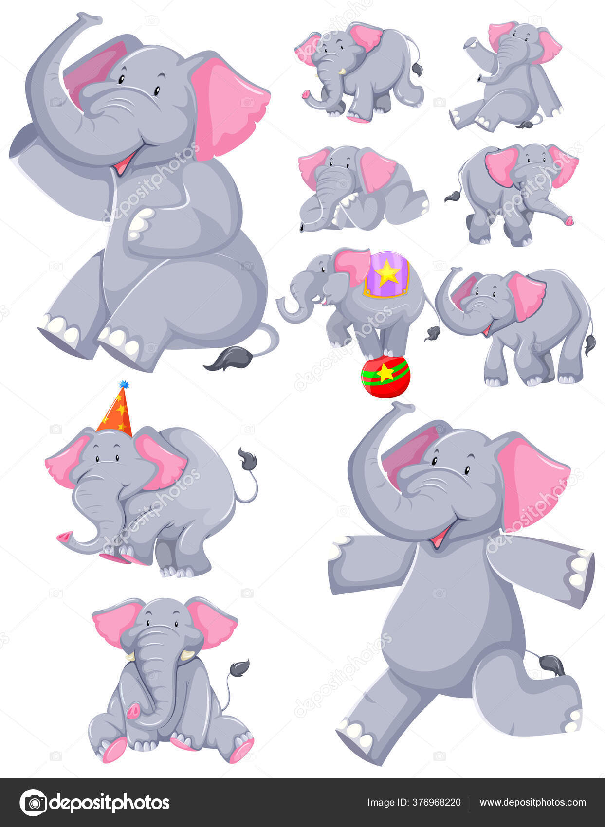 Set Elephant Cartoon Character Illustration Stock Vector Image by ©blueringmedia #376968220 Set Elephant Cartoon Character Illustration Stock Vector Image by ©blueringmedia #376968220