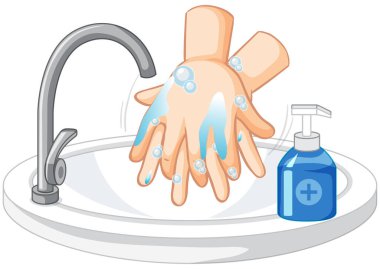 Beyaz arkaplan resimlerinde el temizliği