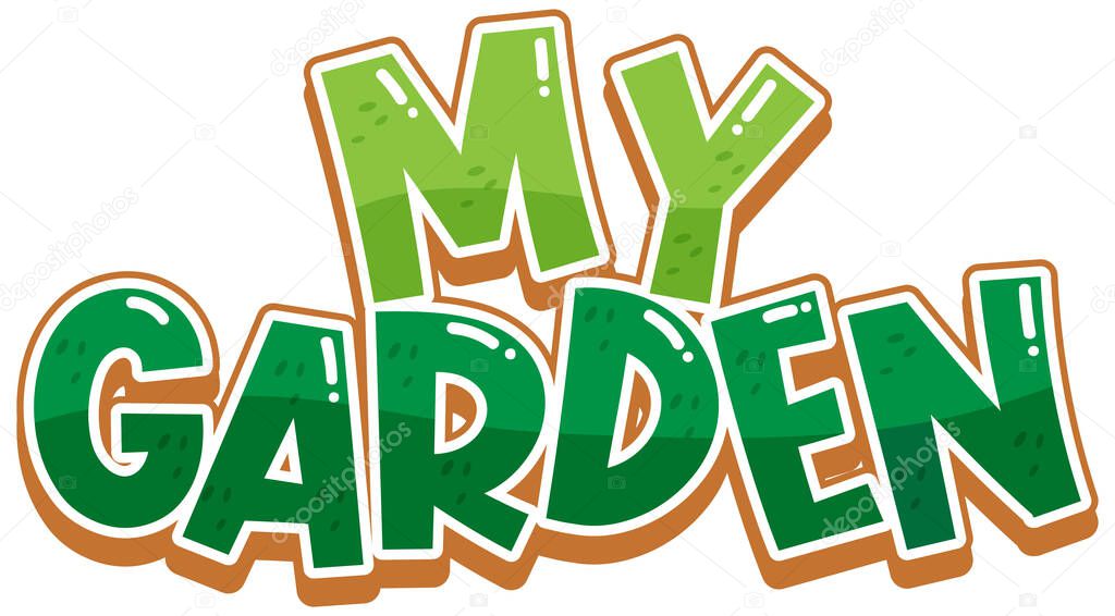 Font design for word my garden on white background illustration