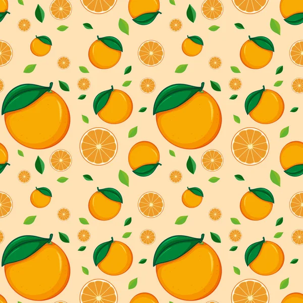 Conception Fond Sans Couture Avec Illustration Oranges — Image vectorielle