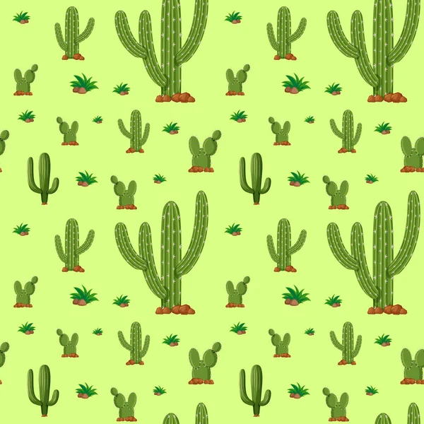 Yeşil kaktüs resimli kusursuz arkaplan tasarımı