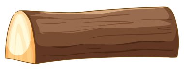 Beyaz arkaplan illüstrasyonunda çizgi film tarzında büyük kahverengi kereste