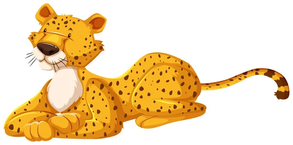 Cute Cheetah Laying Illustration — Stock Vector
