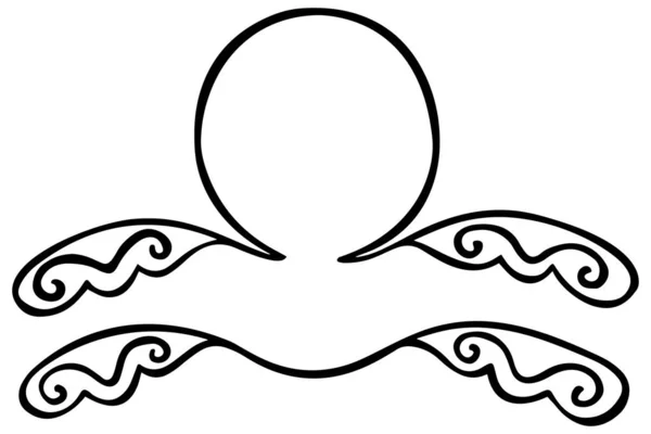 Elegante símbolo del zodiaco blanco y negro Libra. Página para colorear meditativo dibujado a mano aislado, tatuaje, logotipo, diseño de camiseta. Vector . — Vector de stock