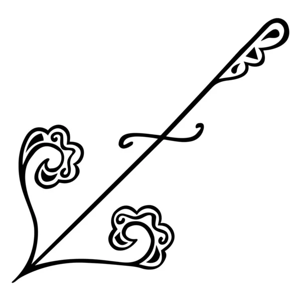 Symbol Monochromatického Zvěrokruhu Sagittarius Ručně Kreslená Černá Bílá Elegantní Šipka — Stockový vektor