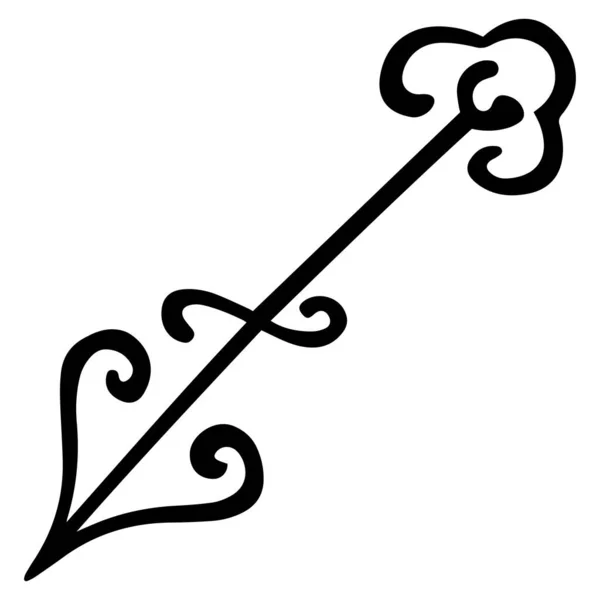 Emblème Noir Signe Zodiaque Sagittaire Dessiné Main Dans Ancien Style — Image vectorielle