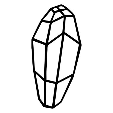 El yapımı kristal, mermer ya da granit taş. Çizgi film çok yönlü geometrik karalama. Vektör.