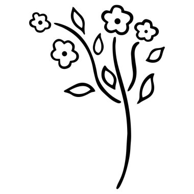 Siyah ve beyaz, dört tomurcuklanan yaprak ve tomurcukla 