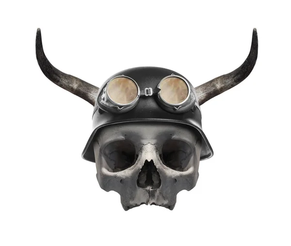 Skull of dead biker — Stock Photo, Image