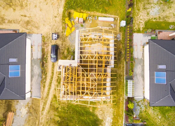 Baustelle für neues Einfamilienhaus — Stockfoto