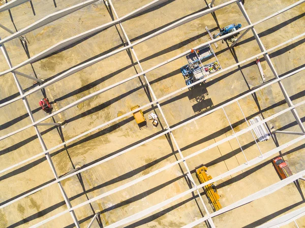Vista aérea do estaleiro de construção — Fotografia de Stock