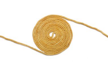 Beyaz arka plan üzerinde izole kenevir ip. Endüstriyel arka plan.