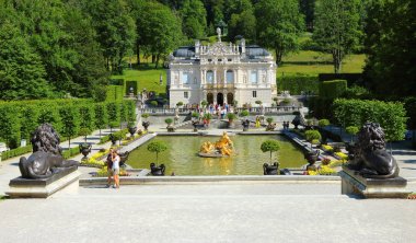 ETTAL, GERMANY - JULY 8, 2016: Beautiful Linderhof Palace in southwest Bavaria clipart