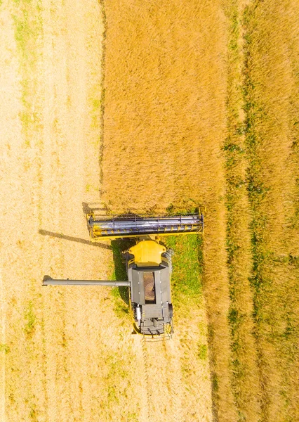 Letecký pohled na kombajn — Stock fotografie