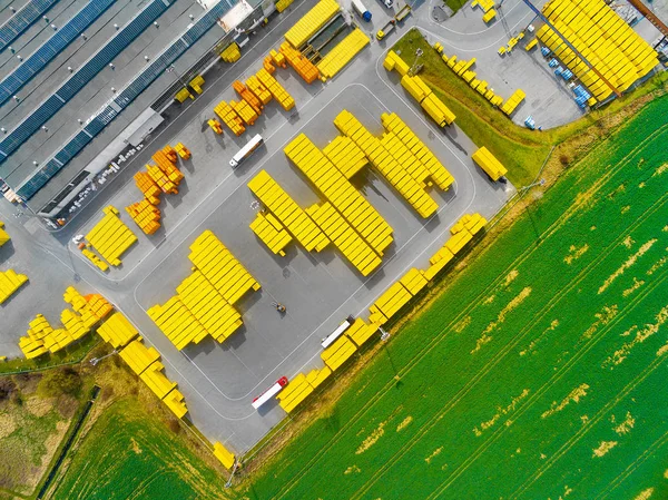 Аерофотозйомка складських і вантажних терміналів . — стокове фото