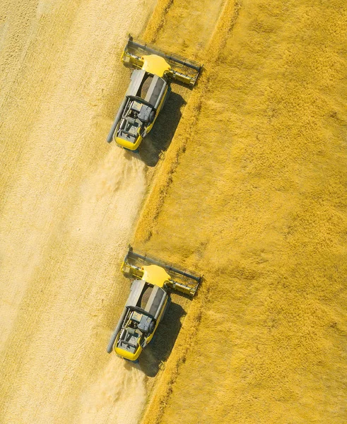 Luchtfoto van combine harvester — Stockfoto