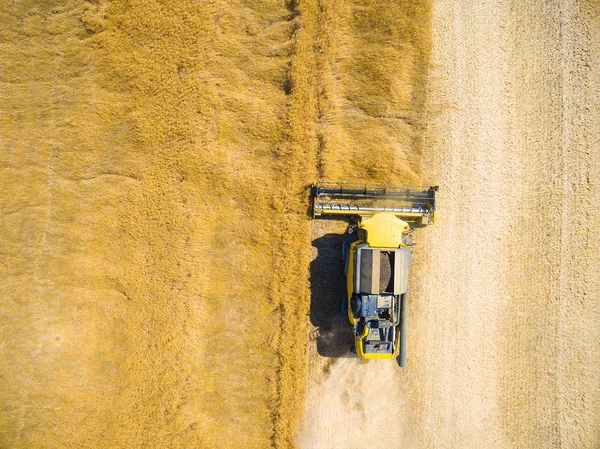 Aerial view of combine harvester — Stock Photo, Image