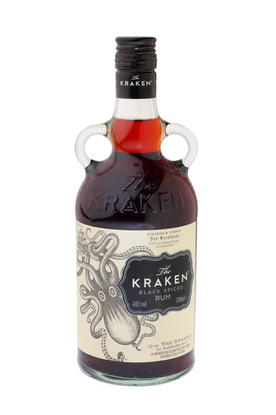 Lawrenceburg Indiana Usa March 2016 Bottle Kraken Black Spiced Rum — Stock Photo, Image