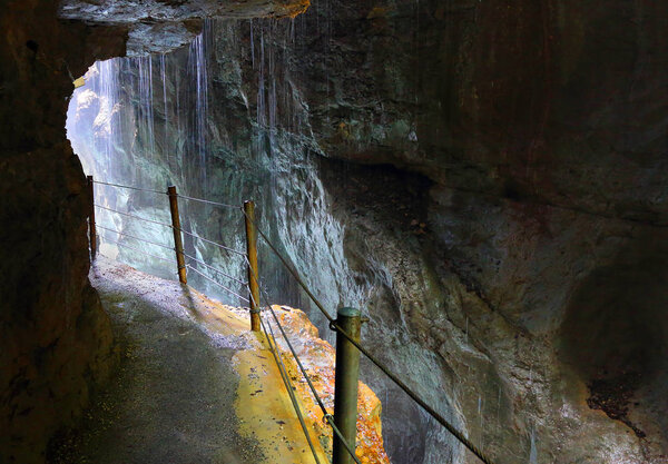 Footpath trough Partnach Gorge or Partnachklamm