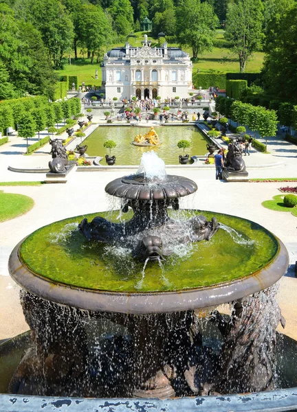 Ettal Duitsland Juli 2016 Prachtige Linderhof Paleis Zuidwest Beieren — Stockfoto