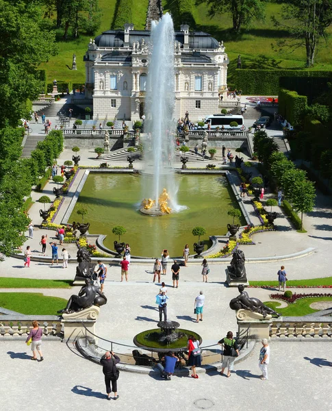 Ettal Niemcy Lipca 2016 Piękny Pałac Linderhof Południowo Zachodniej Bawarii — Zdjęcie stockowe