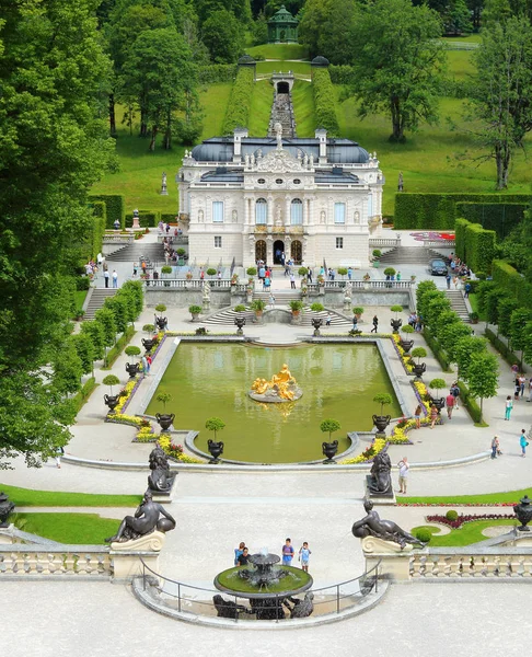 德国埃塔尔 2016年7月8日 巴伐利亚西南部美丽的林德霍夫宫 — 图库照片