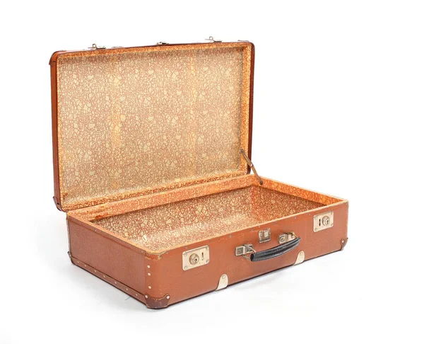Retro style travel bag isolated on white. — Stock Photo, Image