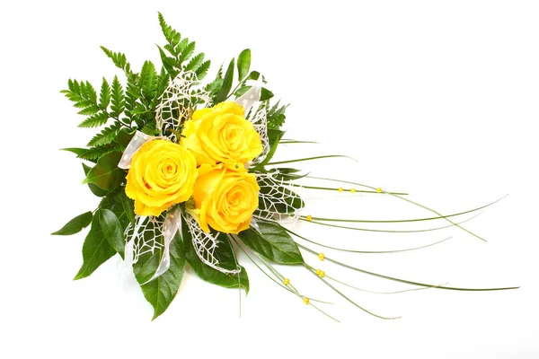 Yellow roses. Bunch of flowers — Stock Photo, Image