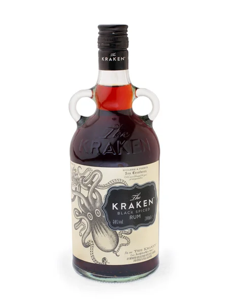 Kraken fekete üveg fűszeres Rum — Stock Fotó
