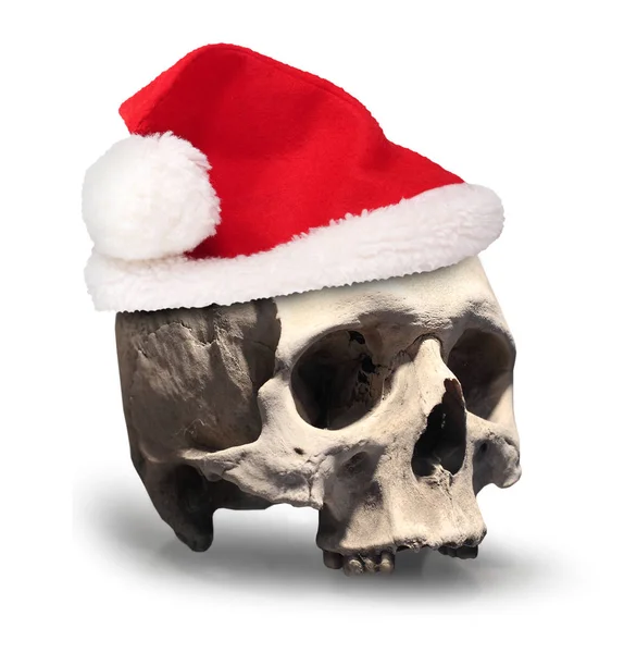 Santa's skull with traditional hat — Stock Photo, Image