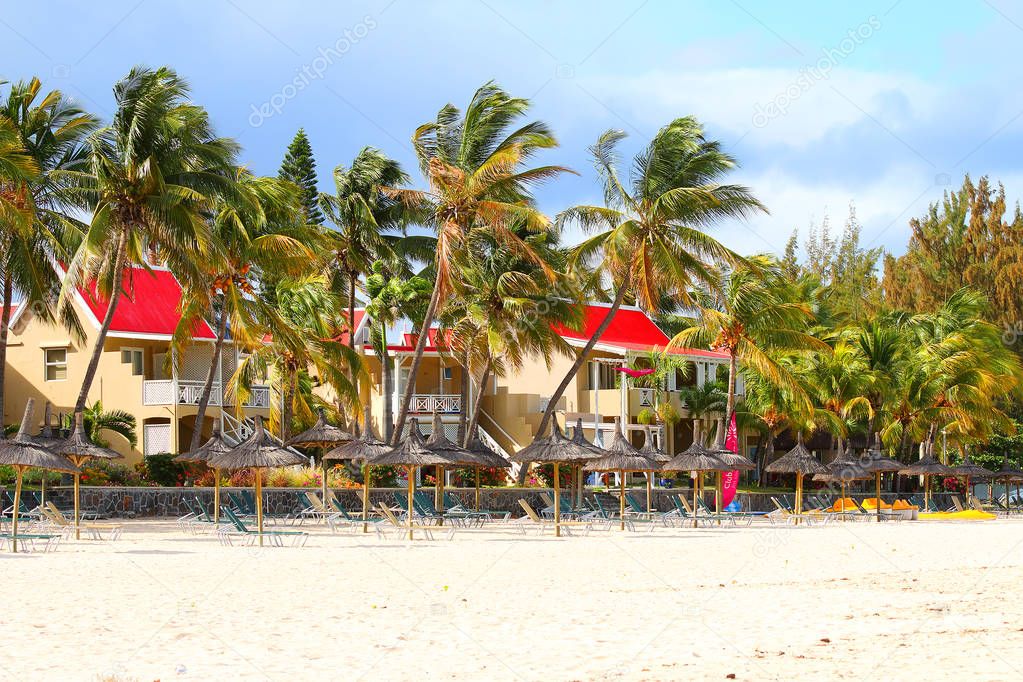 FLIC EN FLAC, MAURITIUS ISLAND - 29. OCTOBER, 2015: Flic en Flac is a seaside village on the western part of the island in the district of Rivire Noire. Its beach is one of the longest and nicest.